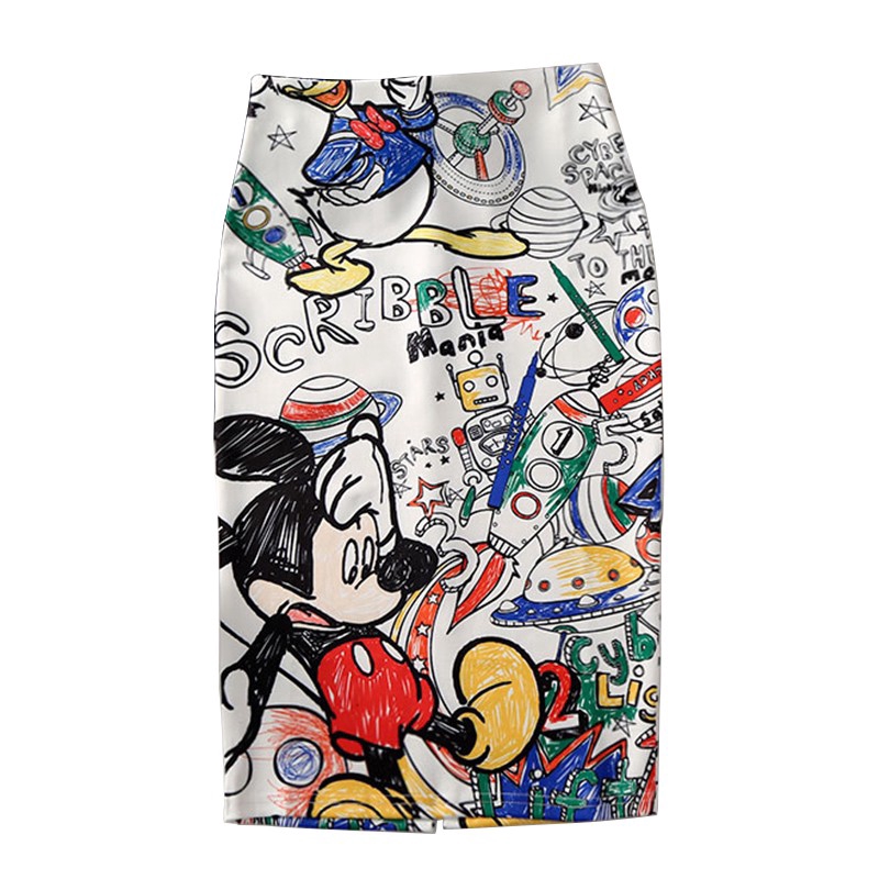Váy Ôm Dáng In Hoạt Hình Chuột Mickey Thời Trang 2020 Cho Nữ