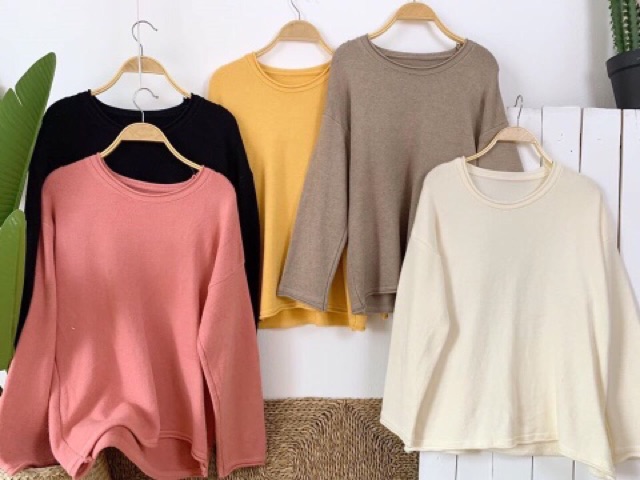 Áo len cổ tròn form suông QC