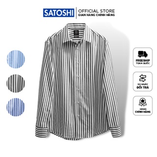 | Satoshi | Áo sơ mi nam SASM46 tay dài chất cotton phối sọc nhỏ, form slimfit dễ phối đồ, nhiều màu