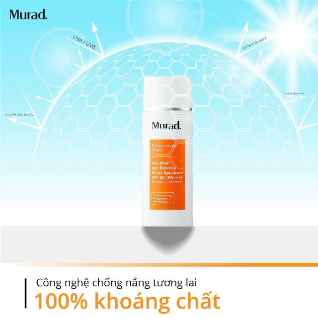 Kem Chống Nắng Khoáng Chất - Murad City Skin Age Defense Broad Spectrum SPF 50 PA++++