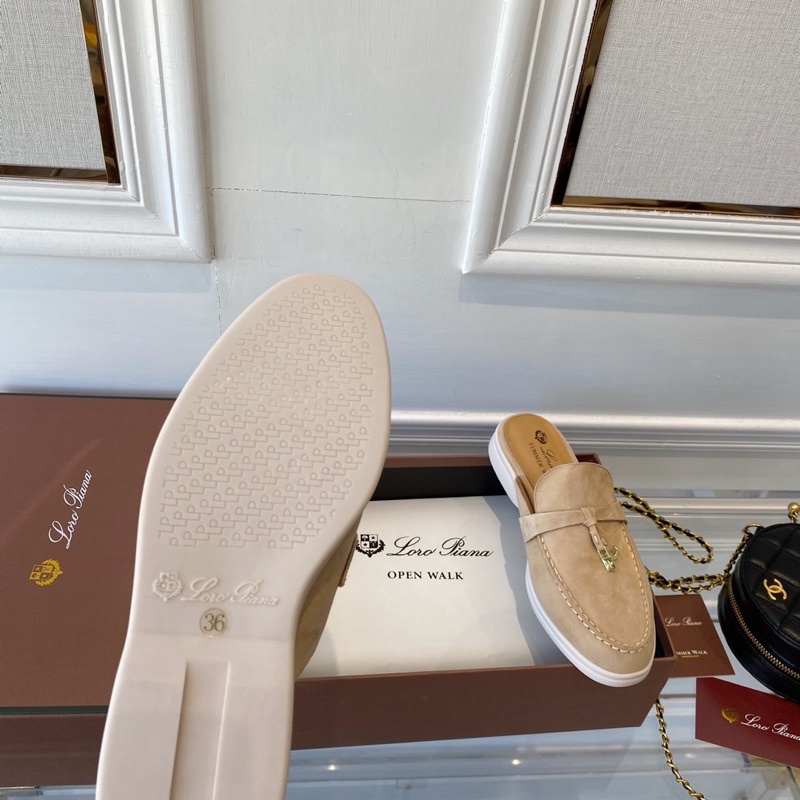 Giày sục nữ da lộn thương hiệu Loro Piana da thật cao cấp