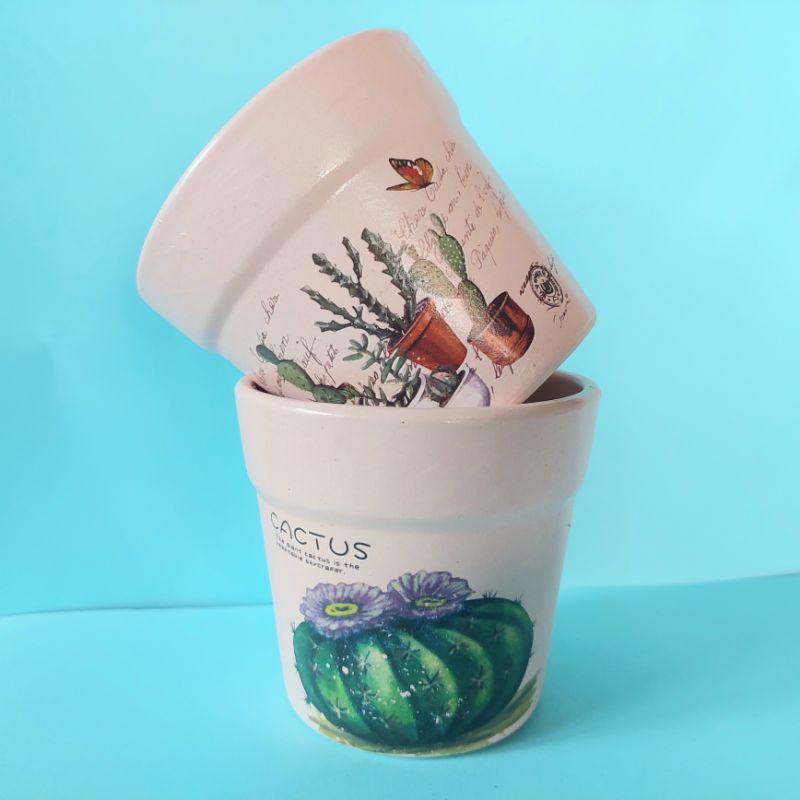 Chậu men trồng sen đá 8 x 8cm