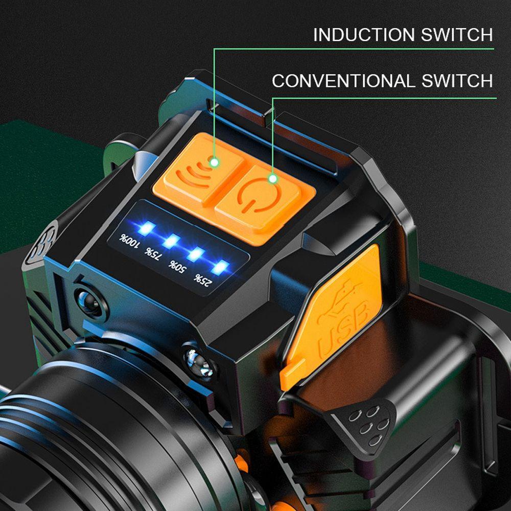 Đèn Pin Cảm Biến Ánh Sáng Trắng Ngà Siêu Sáng Gắn Đầu Đèn Pin