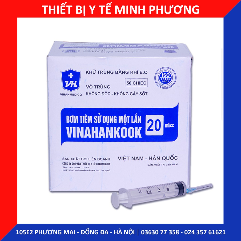 [Bán lẻ 10 chiếc] Bơm tiêm 1 lần Vinahankook 20 ml