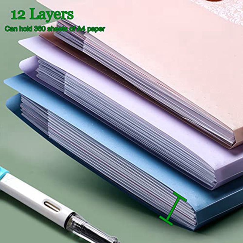 Set 3 Bìa Nhựa Đựng Tài Liệu Accordion Tiện Lợi