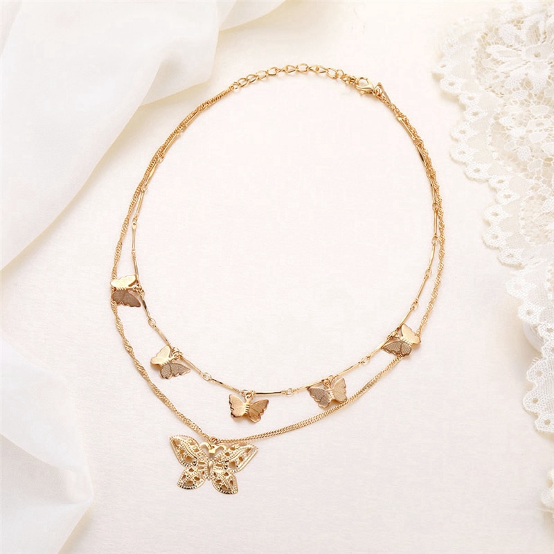 [Mã FASHIONCB232 hoàn tối đa 15K xu đơn 50K] Vòng Cổ Choker Lớp Mặt Hình Bướm Thời Trang Cho Nữ | BigBuy360 - bigbuy360.vn