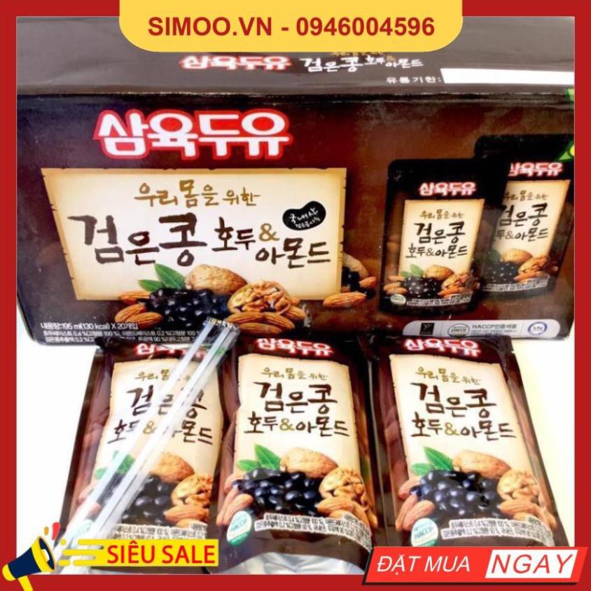 💥 ⚡ SẢN PHẨM CHÍNH HÃNG 💥 ⚡ Sữa Óc Chó Đậu Đen Hạnh Nhân Sahmyook Foods Hàn Quốc, Hộp 20 gói *195ml 💥 ⚡