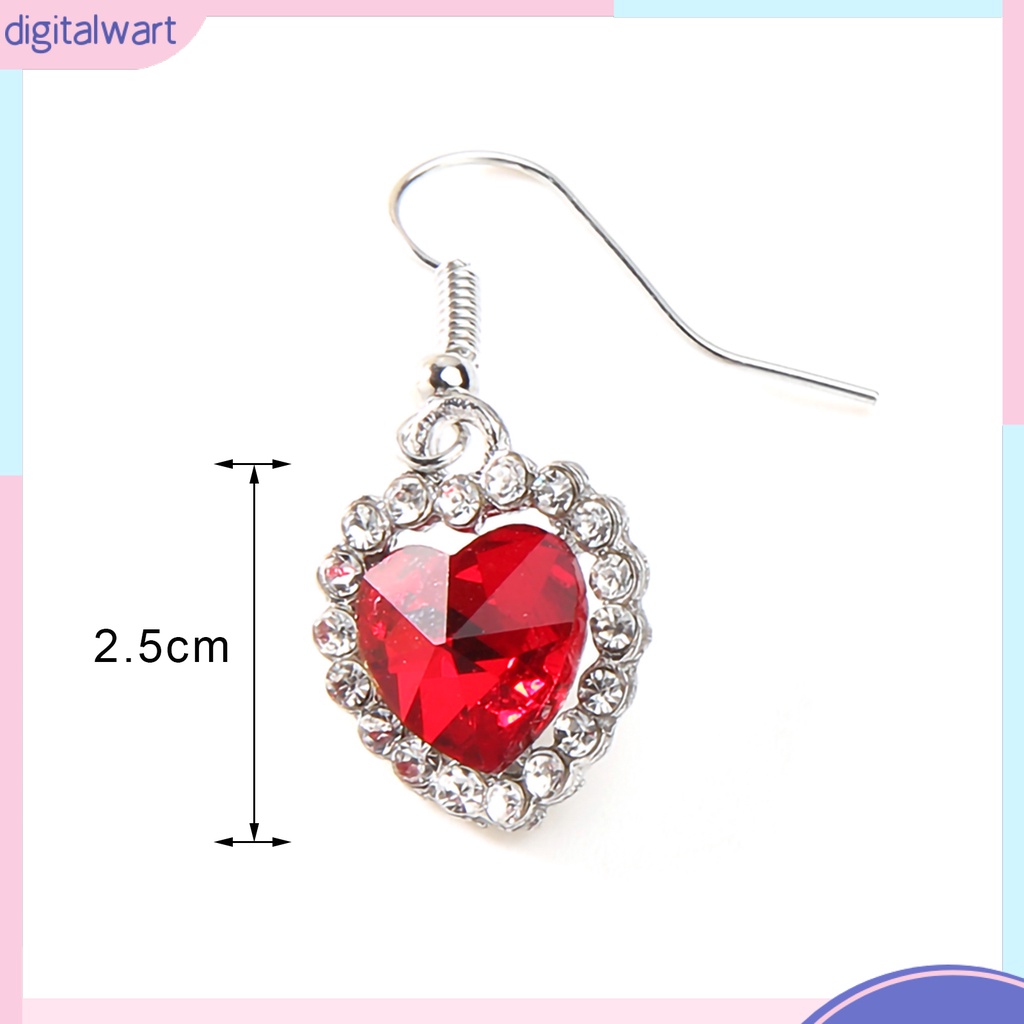 Khuyên tai hình trái tim đính đá thanh lịch cho nữ