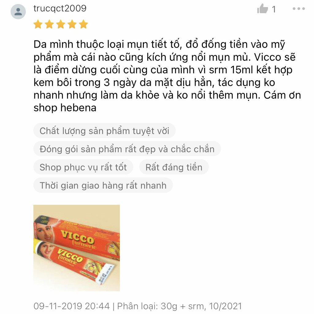 Kem giảm thâm nghệ đàn hương - Vicco Turmeric Skin Cream (SPK) - hebenastore