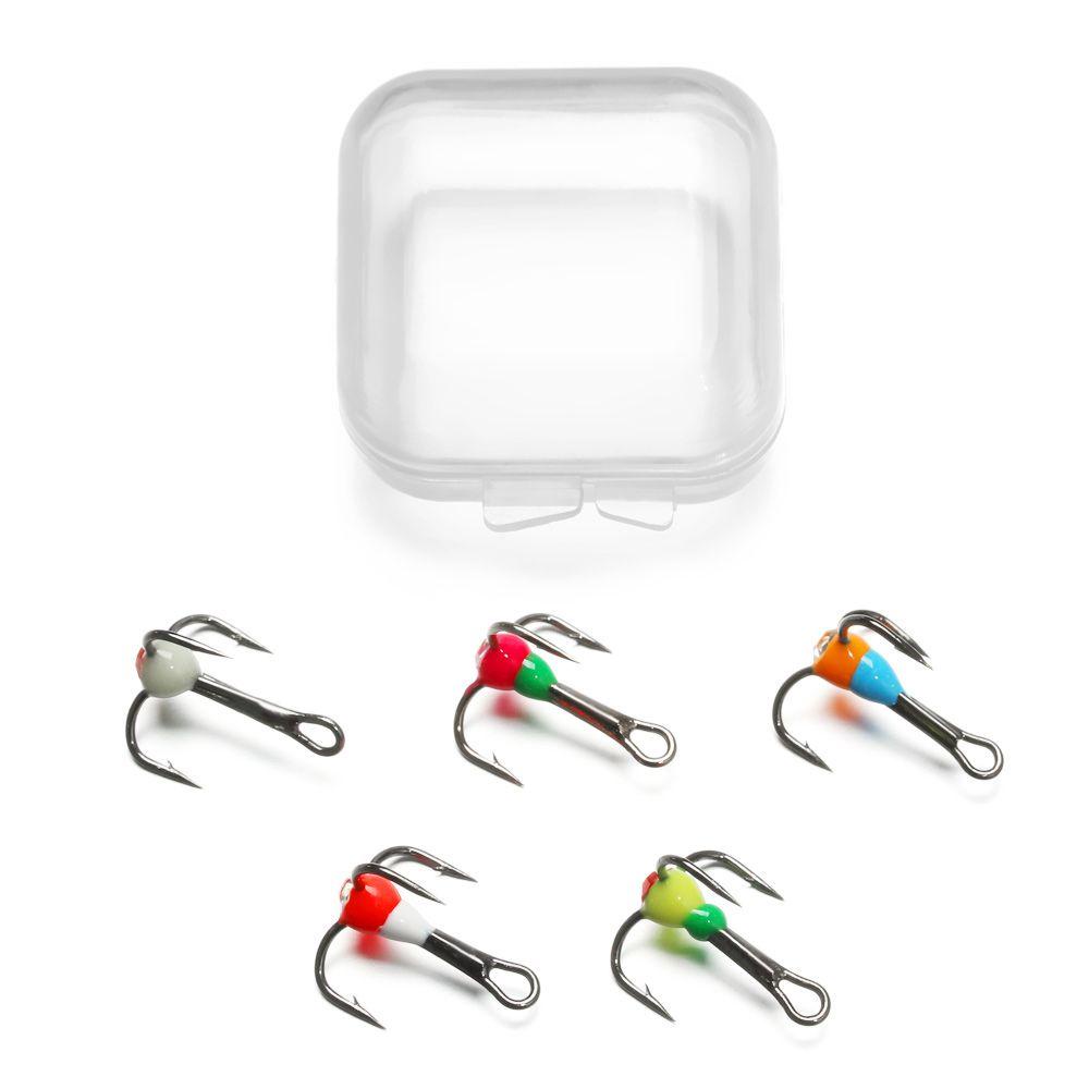 MUVAKO Bộ 5 Mồi Câu Cá Tuyết Số 8 Chất Lượng Cao# 10# 12# 14# Nhẫn Thép Carbon Thời Trang Cá Tính