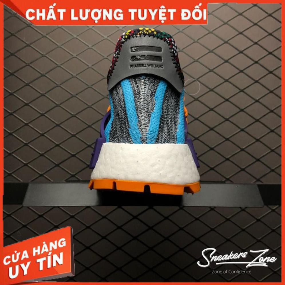 (FREE SHIP + HỘP + QUÀ) Giày thể thao NMD Human Race Solar HU MB3L3 M1L3L3 Xám xanh đế cam siêu đẹp cho nam và nữ