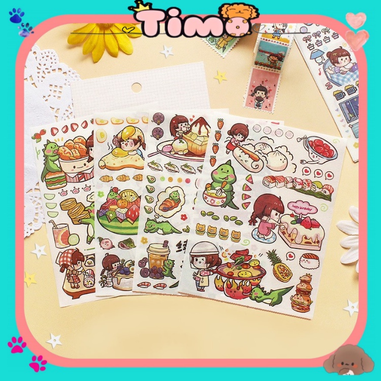Set sticker 4 tấm cute dễ thương trang trí điện thoại laptop ST10
