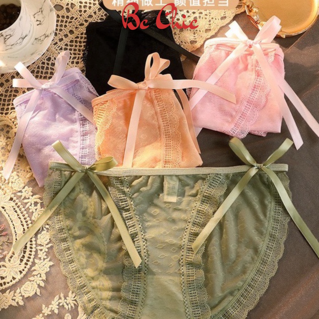 Quần Lót Nữ , Quần Lót Ren Sexy thiết kế dây buộc thoáng mát MÃ Q305 BC_CHIC LINGERIE