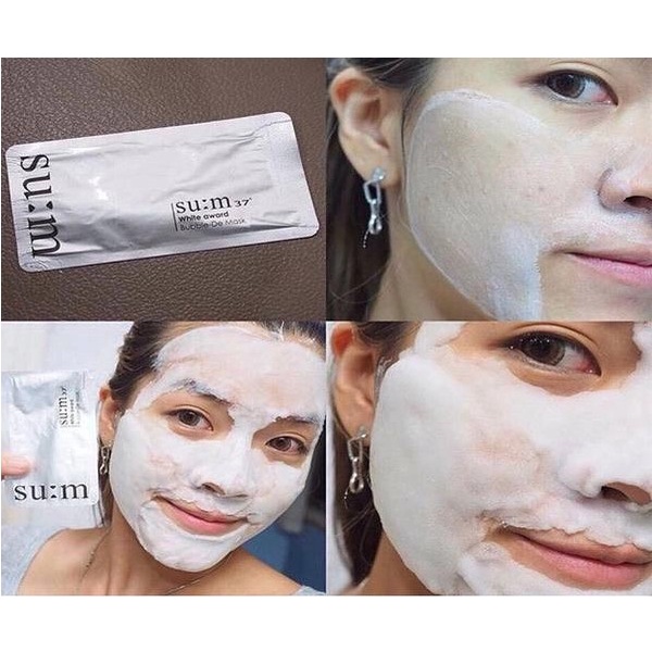 Mặt Nạ Sủi Bọt Thải Độc Sum 37 Bright Award Bubble De Mask Sạch Sâu, Trắng Da, Ngừa Mụn Chính Hãng Hàn Quốc