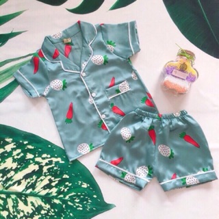 Freeship 99k TQ_Bộ Pijama lụa Thái cho bé trai và bé gái