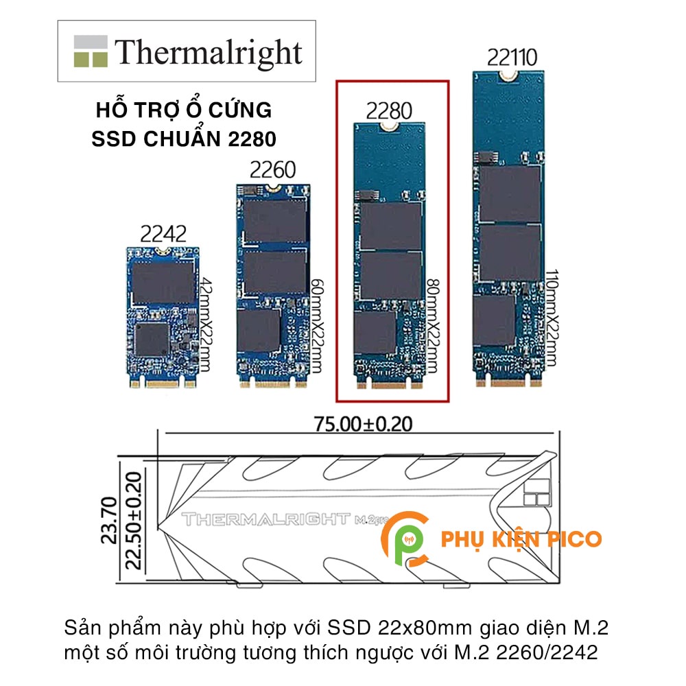 Tản nhiệt SSD Thermalright M.2 2280 NVMe - Tản nhiệt ổ cứng SSD Thermalright Pro M.2 2280