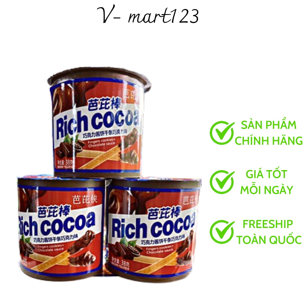 Xả Kho : Bánh Que Chấm Socola Rich Cocoa 38g Siêu Ngon 🥖🥖🥖