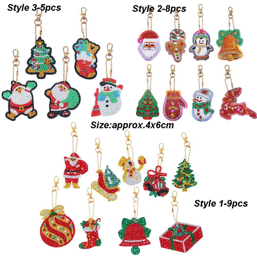 Set 5 / 8 / 9 Móc Khóa Trang Trí Chủ Đề Giáng Sinh