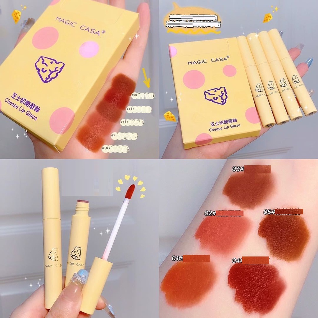 Set 5 Son Kem Lì Phô Mai Vàng Magic Casa