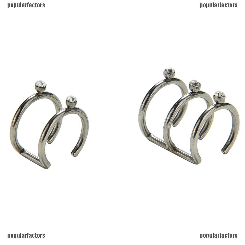 Khuyên Tai Bạc 2 / 3 Lớp Đính Đá Đơn Giản Thời Trang