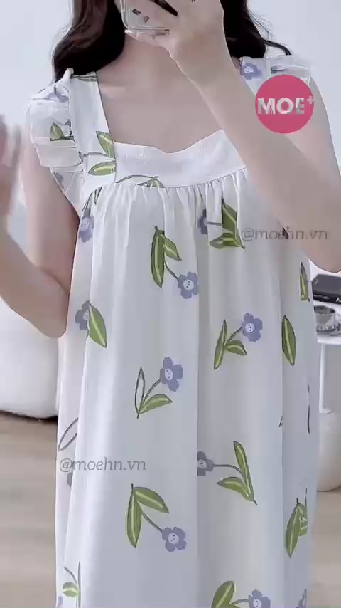 HÀNG SẴN_CÓ BIGSIZE_ Đầm Ngủ Hai Dây Cotton Lanh Cánh Tiên Hè 2023 MOEN21 | BigBuy360 - bigbuy360.vn