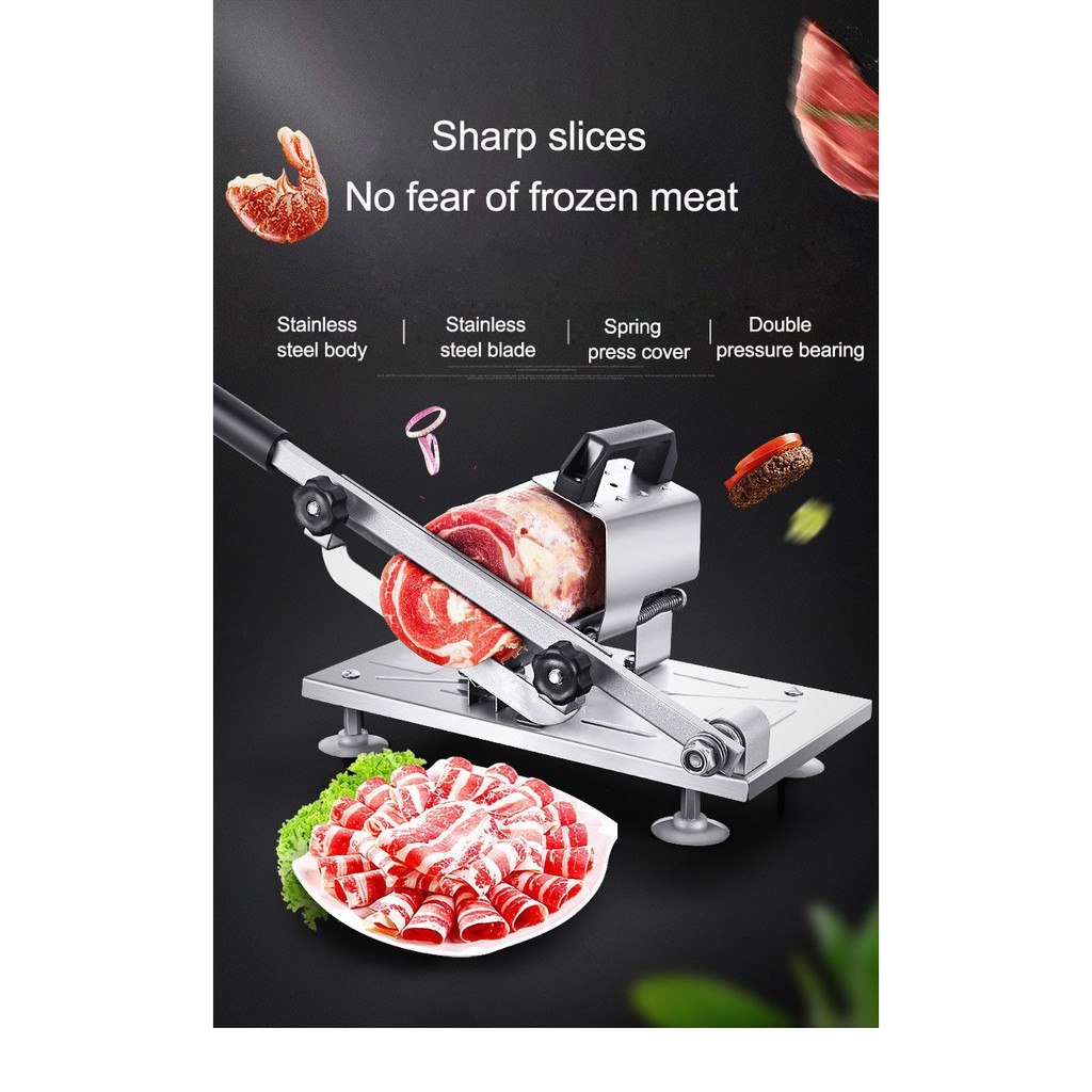 Máy cắt thịt 💓FREESHIP💓 Dao cắt thịt, thái thịt đông lạnh đa năng, thiết kế nhỏ gọn, chất liệu cao cấp 7341