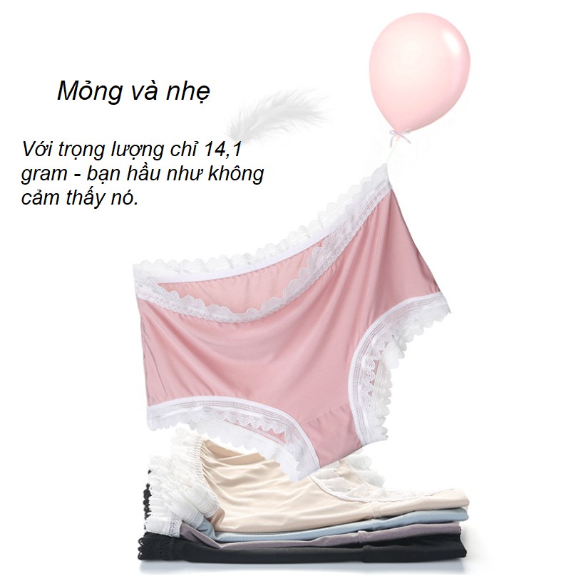 Quần Lót Băng Lụa Viền Ren Mát Lạnh Kháng Khuẩn Mới P197