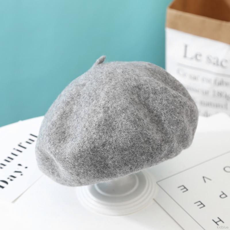 Nón Beret Màu Trơn Hợp Thời Trang Cho Bé Gái