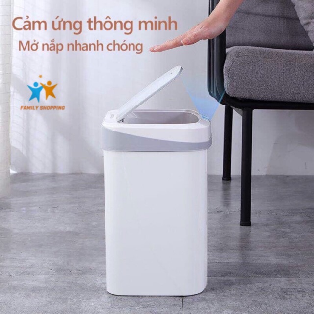 [Video+Ảnh thật] Thùng Rác Thông Minh Thùng Rác Cảm Ứng Tia Hồng Ngoại Dung tích 15L