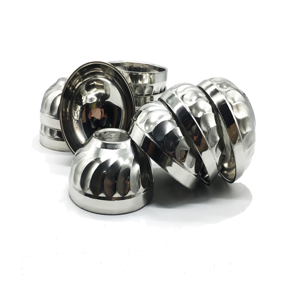 Bộ 10 Tô Inox Xoắn Nhiều Đường Kính 14, 16, 20cm - Bộ Tô Inox 2 Lớp Bền Đẹp