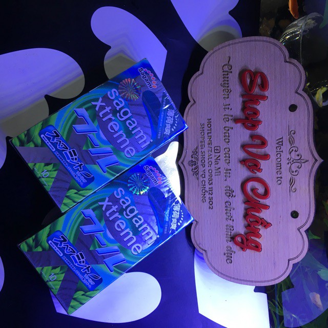Bao Cao Su Sagami Xtreme Spearmint Hương Bạc Hà - Hộp 10 Cái