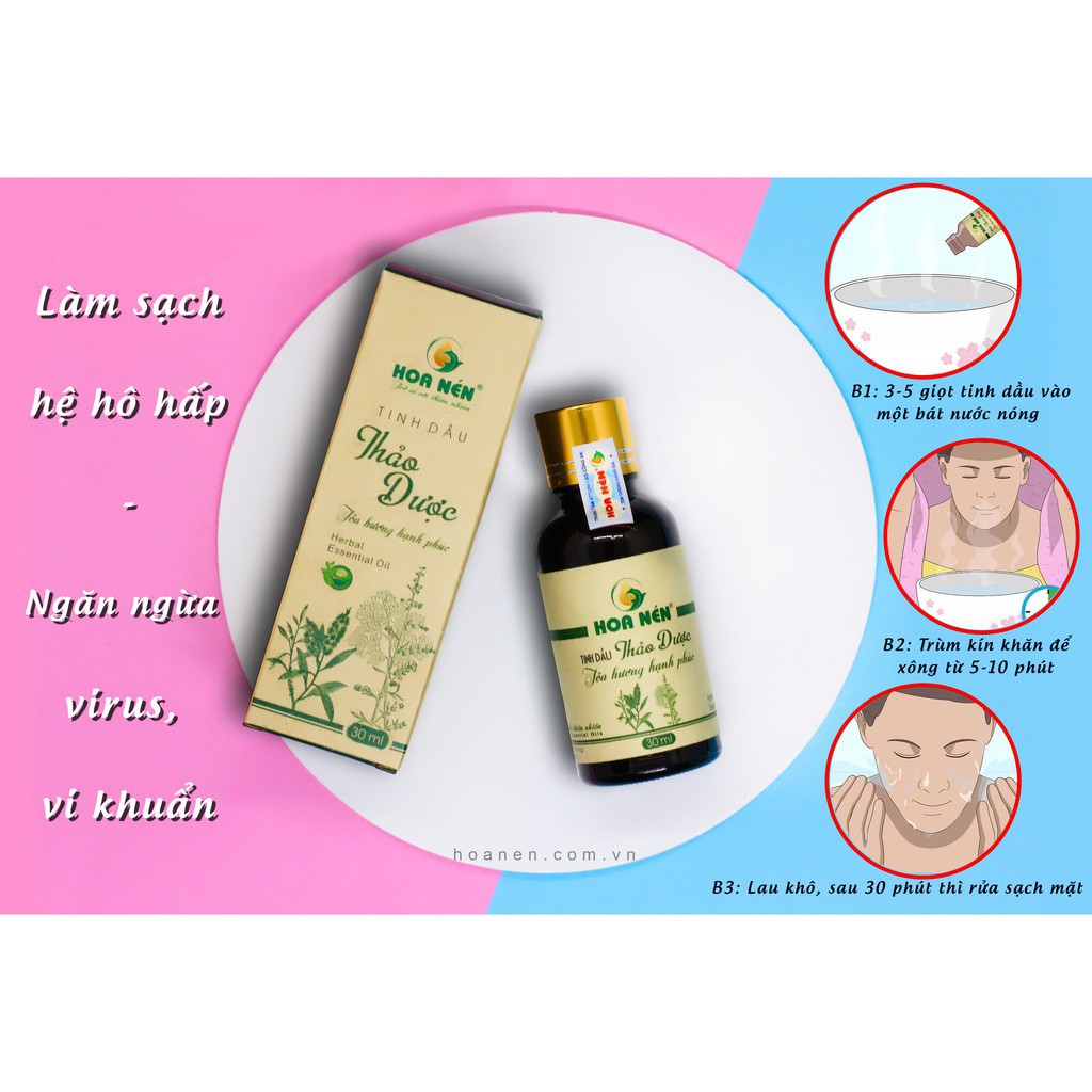 Tinh Dầu Thảo Dược Hoa Nén 30ml - Tinh dầu xông hơi giải cảm