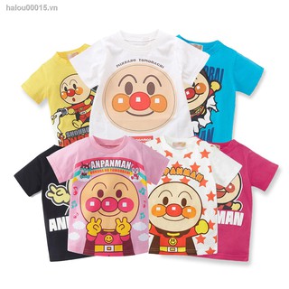 Áo Thun Tay Ngắn In Hình Anpanman Cho Bé Trai & Gái Từ 1-7 Tuổi