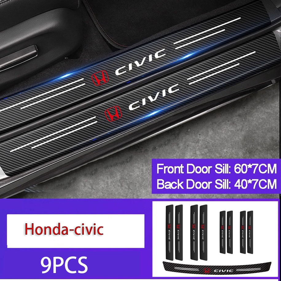Miếng Dán Trang Trí Cửa Xe Hơi Honda civic Bằng Sợi carbon Chống Trầy Xước / Thấm Nước