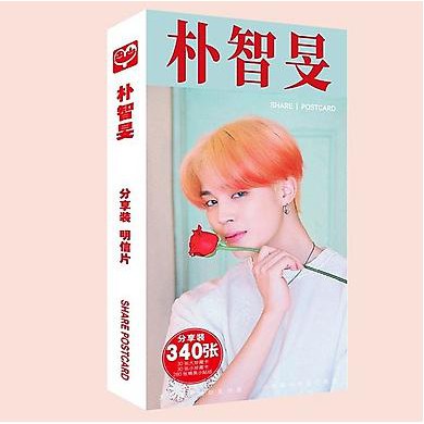 Postcard bưu thiếp Jimin BTS 1660 pics có kèm sticker hình dán _ tặng vòng tay chỉ đỏ may mắn