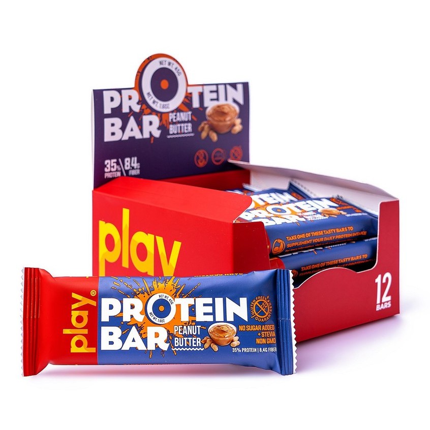 Thanh protein PLAY vị bơ đậu phộng - Bánh ăn kiêng giảm cân Play protein bar    SP5.2