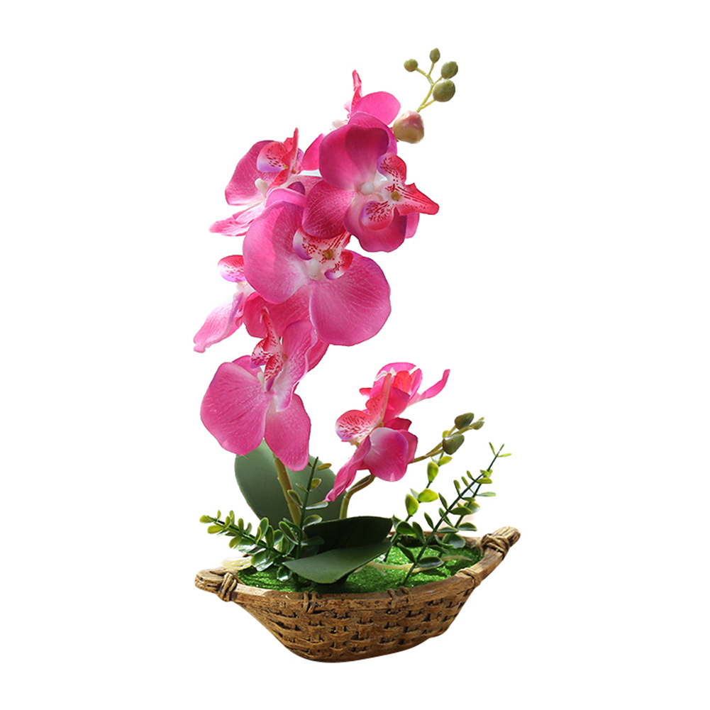 Cành hoa lan giả trang trí bàn làm việc
