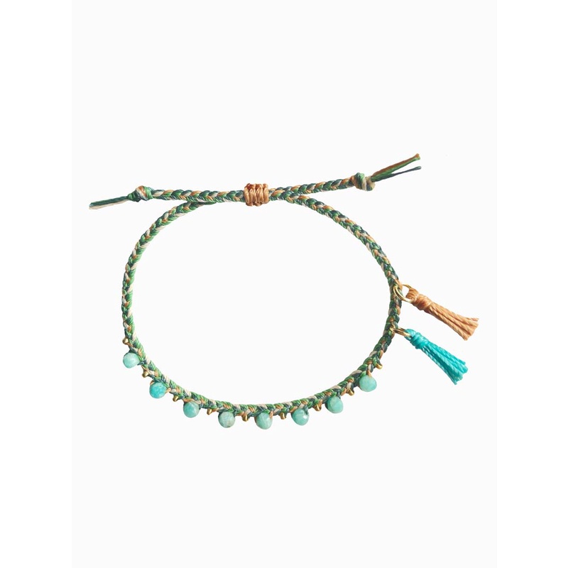 [Whiteline] Vòng tay Braided with Ruby Green ( có size Chân)