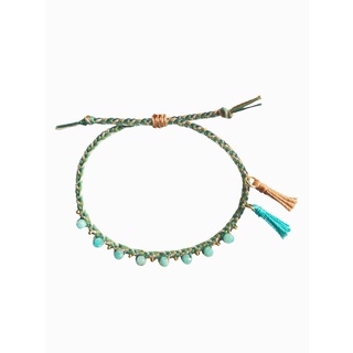 Vòng tay Braided with Ruby Green
