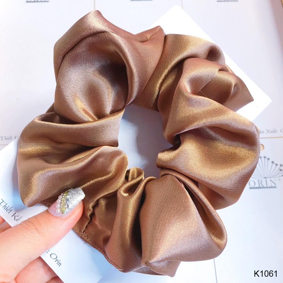 ( Ảnh thật ) Cột tóc Vải Scrunchies - dây buộc tóc vải các màu vintage ảnh thật K1054 K1048 K1049 K1050