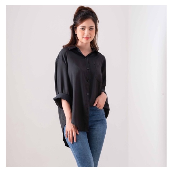 Áo sơ mi cổ polo Juka Shop dài tay dáng rộng thời trang Hàn Quốc | BigBuy360 - bigbuy360.vn