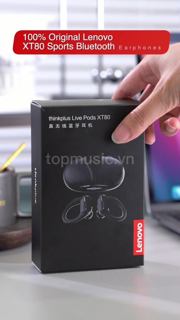Lenovo XT80 Tai nghe không dây 5.3 bluetooth Lenovo XT80 phong cách thể thao Bass chống nước với micrô | BigBuy360 - bigbuy360.vn