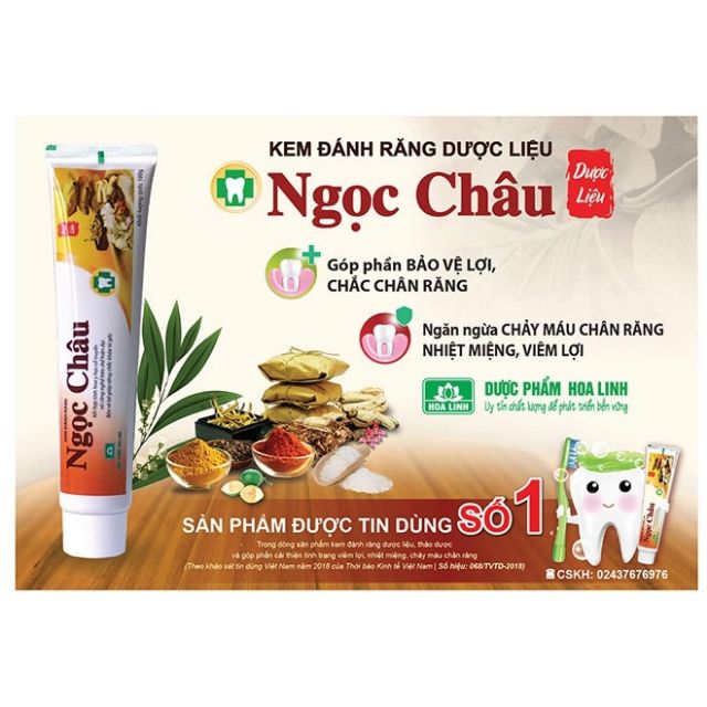 Kem Đánh Răng Dược Liệu Ngọc Châu 100gr