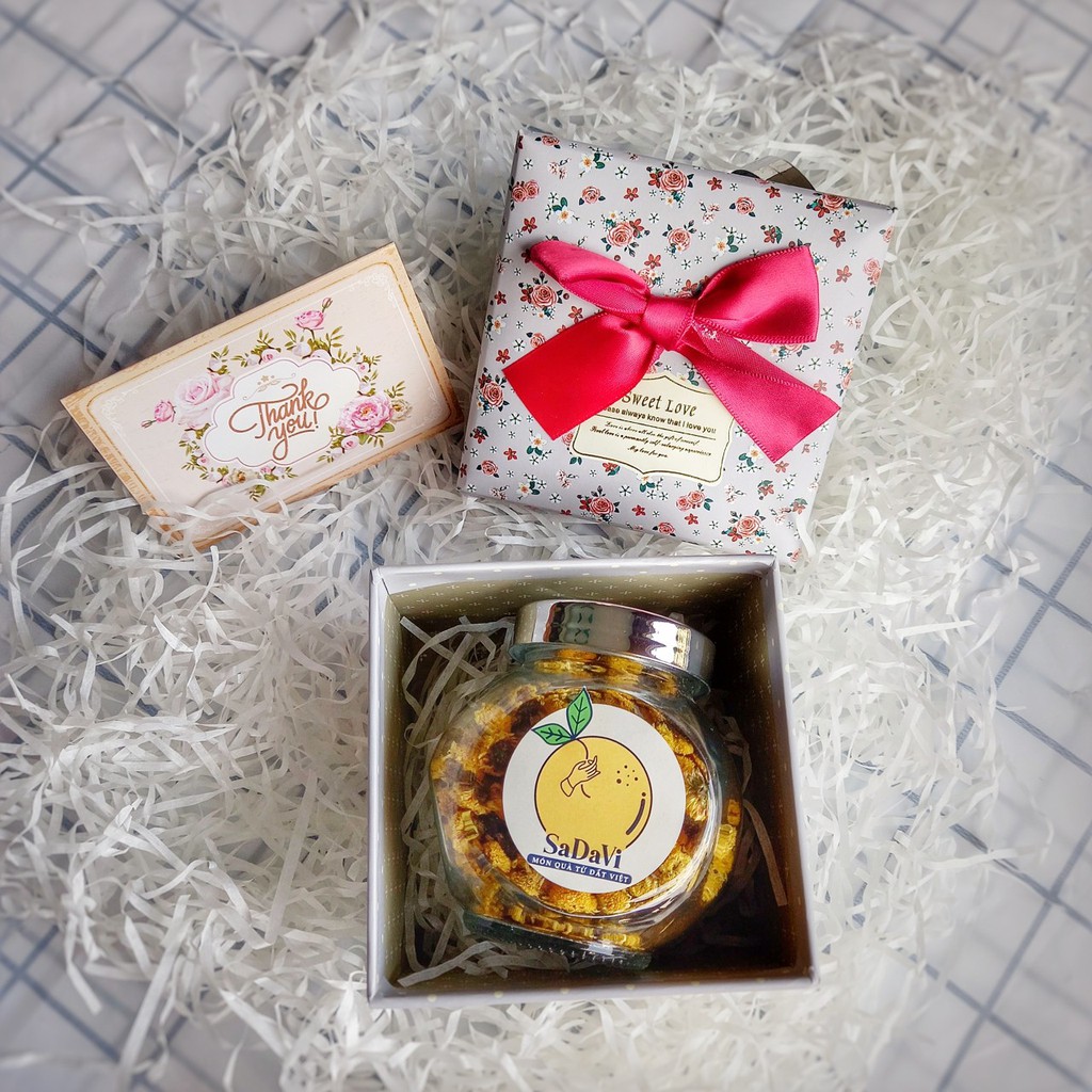 Hộp Quà Tặng Trà Hoa Ý Nghĩa (Được Chọn Trà Hoa Các Vị) - Set 01 Trà Hoa Hũ Tròn | BigBuy360 - bigbuy360.vn