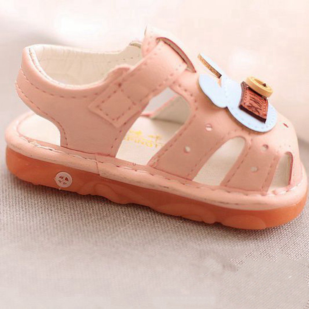 Baby Girl Shoes with Sound Kids Soft Rubber Band Cute Sandals