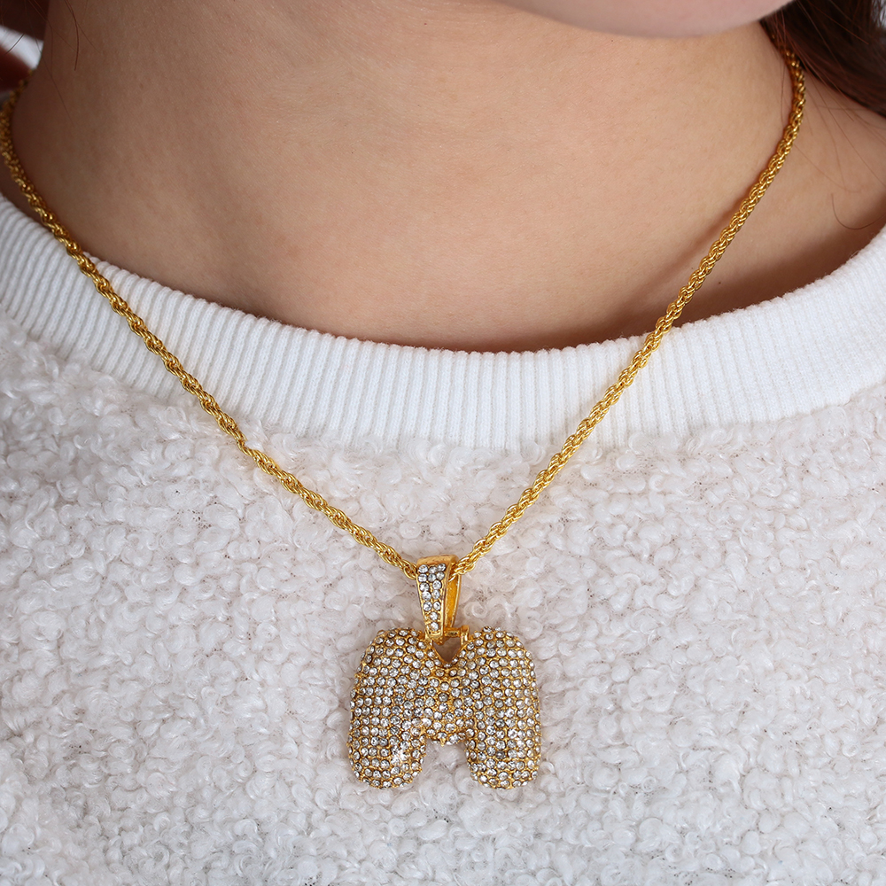 Vòng cổ Mặt Chữ Cái Từ A-Z Phong Cách Hip Hop Thời Trang Cho Nam Và Nữ|Choker Xích