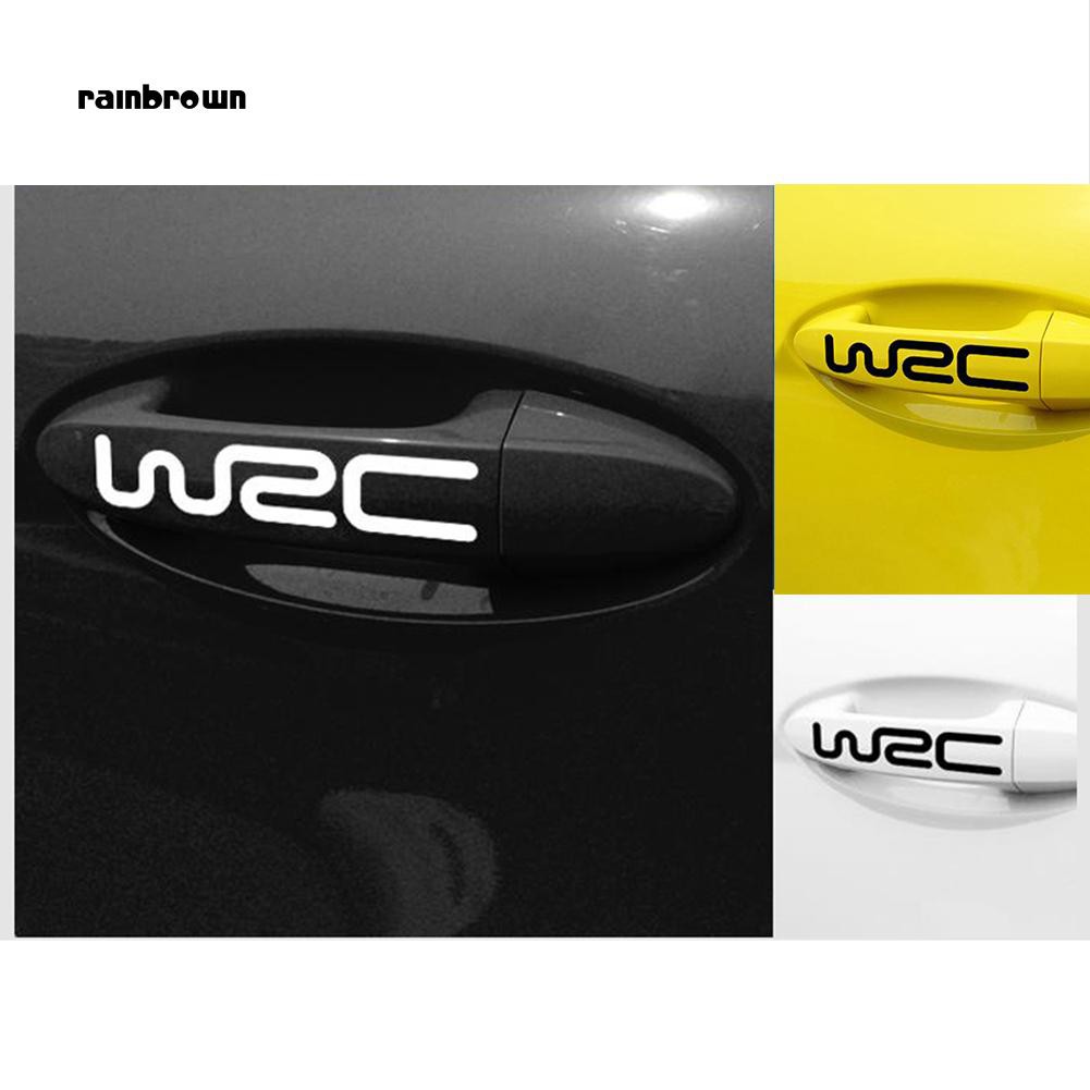 Bộ 4 sticker in chữ WRC độc đáo dán trang trí tay mở cửa xe oto