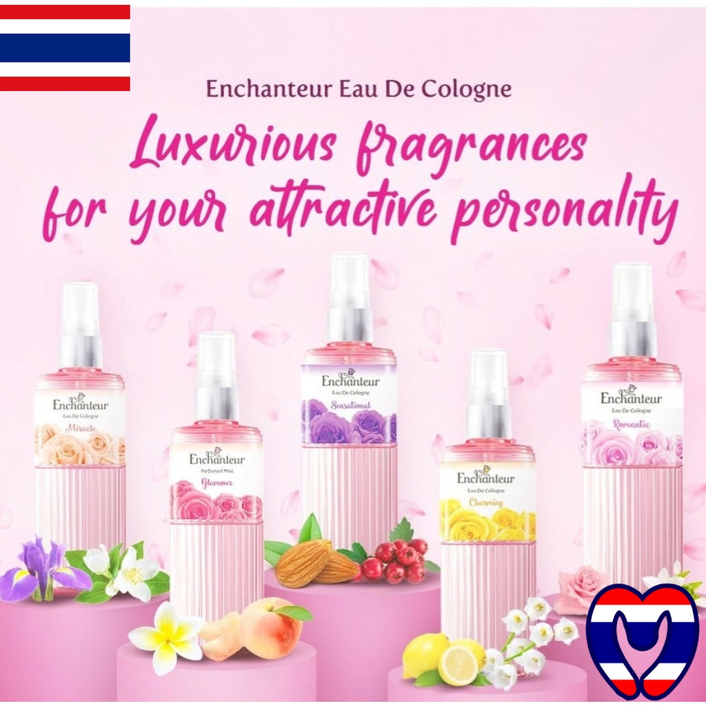 Xịt body mist Enchanteur Cologne với nước hoa chính hiệu từ Pháp tự tin tỏa hương cả ngày 120ml  - Thái Lan