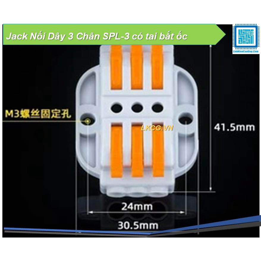 Jack Nối Dây 3 Chân SPL-3 có tai bắt ốc