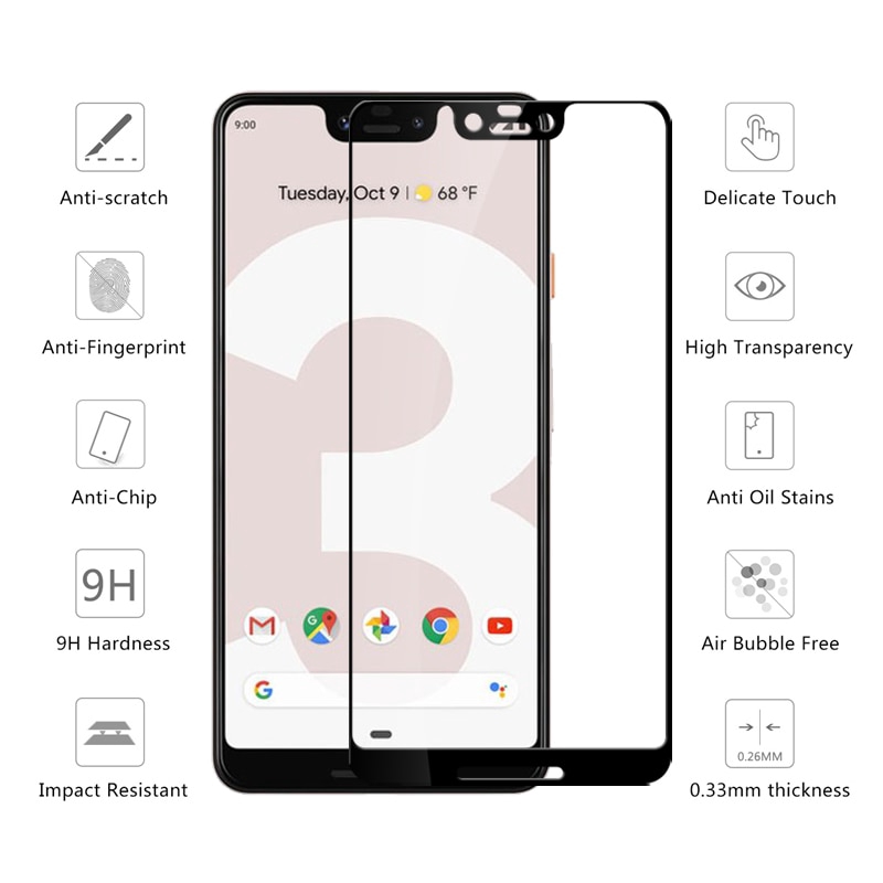 9H Tempered Glass Screen Protector Film Google pixel 2 2XL pixel 3 XL Pixel 3A Lite Screen Guard Google Pixel 4 4XL